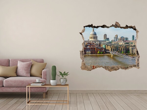 Wandtattoos Loch Blick auf London durch ein Loch in der Wand