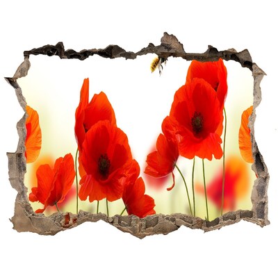 3D Wandtattoos Loch in der Wand Blumenparadies mit einer Biene