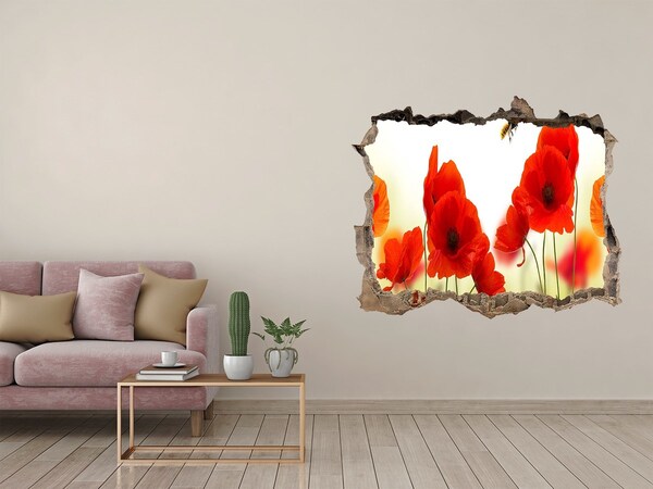 3D Wandtattoos Loch in der Wand Blumenparadies mit einer Biene