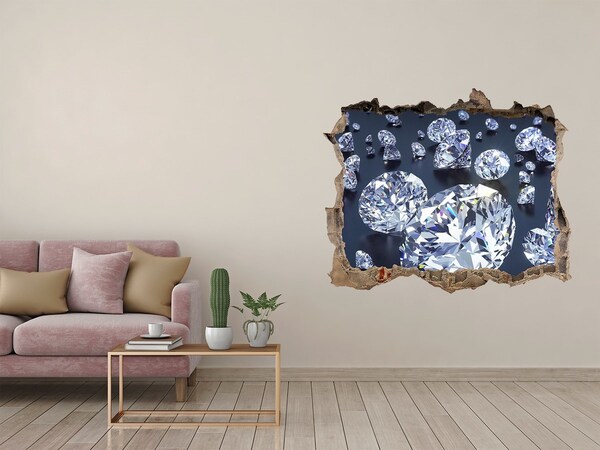Wandtattoos Mauerdurchbruch Glänzende Diamanten in der Wand