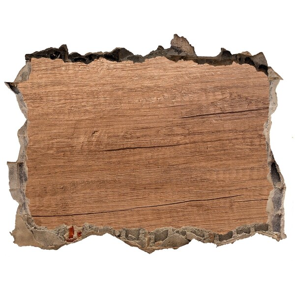 Wandtattoos Mauerdurchbruch Eine beschädigte Wand mit einem Holzbrett