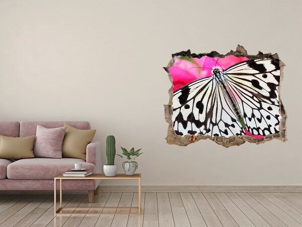 3D Wandsticker Loch Schmetterling in einer zerbrochenen Wand