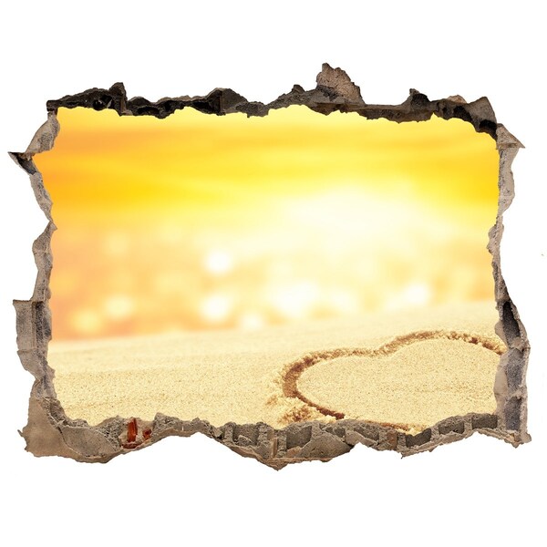 Wandtattoos Mauerdurchbruch Goldener Strand mit Herz