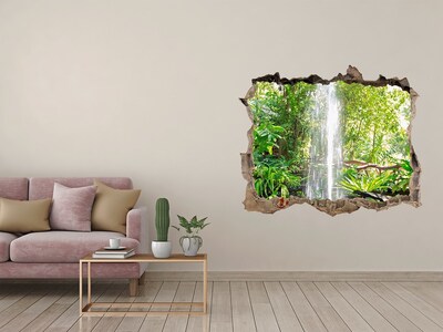 3D Wandsticker Loch Tropischer Wasserfall im Dschungel