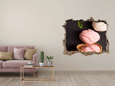3D Wandtattoos Loch in der Wand Eiscreme-Festmahl im kleinen Laden
