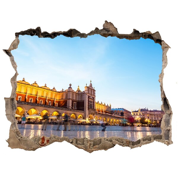 3D Wandtattoos Loch in der Wand Krakau bei Sonnenuntergang