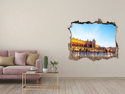 3D Wandtattoos Loch in der Wand Krakau bei Sonnenuntergang