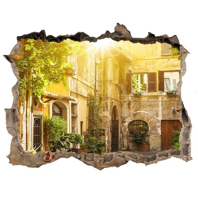 Wandtattoos Loch Ein bezaubernder Innenhof in einer sonnigen Stadt