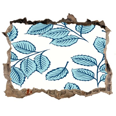 Wandtattoos Mauerdurchbruch Grüne Blätter an der Wand im Hintergrund