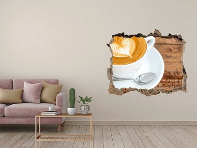 3D Wandtattoos Loch in der Wand Kaffee in einer zerbrochenen Wand
