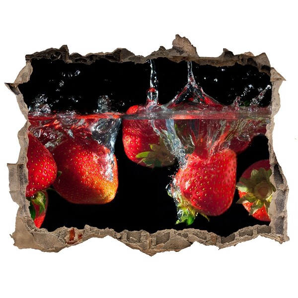 Wandtattoos Loch Fruchtiger Spritzer mit Erdbeeren