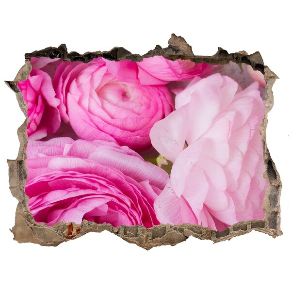3D Wandsticker Loch Blumen in einem Loch in der Wand