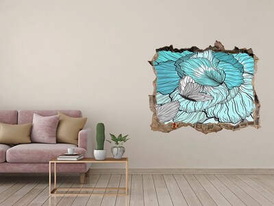 3D Wandsticker Loch Eine Blumenoase aus Beton