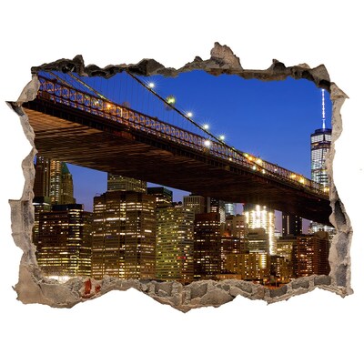Wandtattoos Loch Brooklyn Bridge bei Nacht