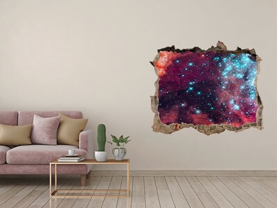 Wandtattoos Mauerdurchbruch Kosmischer Blick durch ein Loch in der Wand