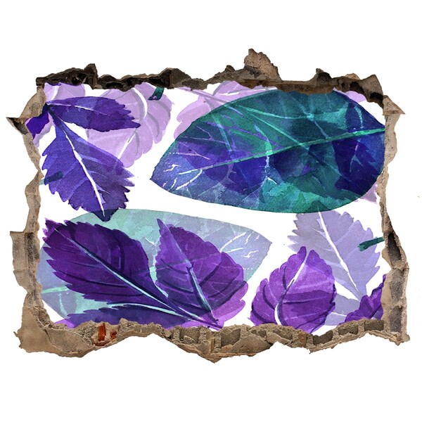 Wandtattoos Mauerdurchbruch Grüne Blätter in einem Loch in der Wand