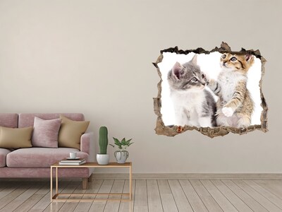 3D Wandsticker Loch Die Katzenwelt hinter der Mauer