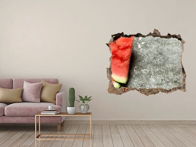 3D Wandtattoos Loch in der Wand Eine Scheibe Wassermelone in Beton