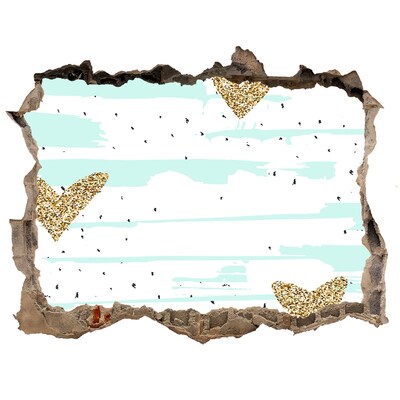 3D Wandsticker Loch Loch in der Wand mit Herzen