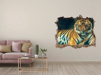 3D Wandtattoos Loch in der Wand Tiger in einem Loch in der Wand