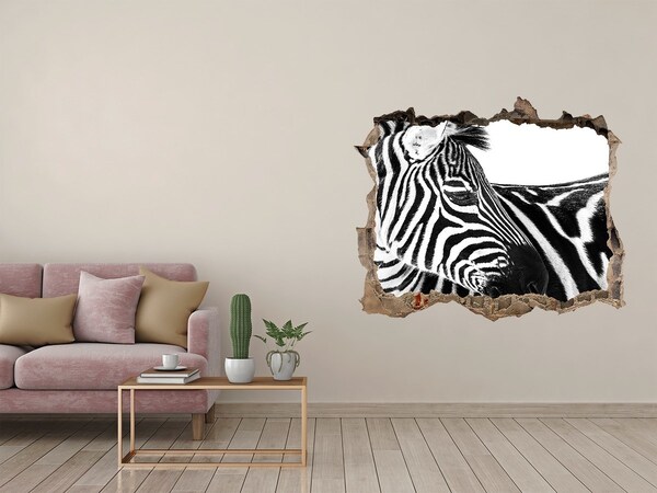 Wandtattoos Loch Zebra in einem Loch in der Wand