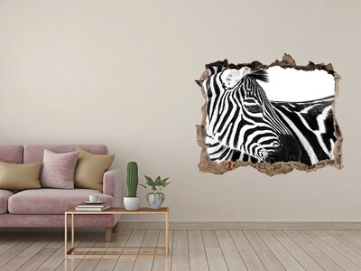 Wandtattoos Loch Zebra in einem Loch in der Wand