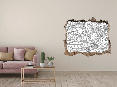 3D Wandtattoos Loch in der Wand Eine bunte Welt in einem Loch