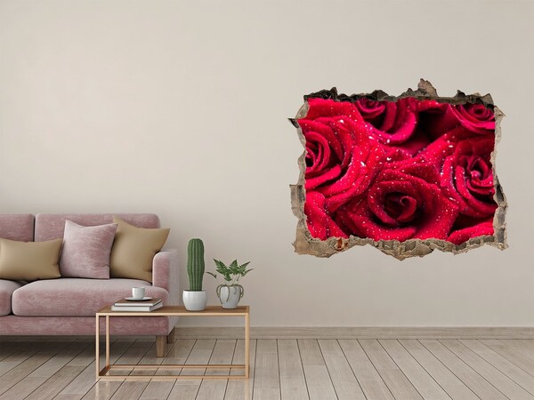 Wandfolien Loch in der Wand Ein Blumenparadies mit Rosen