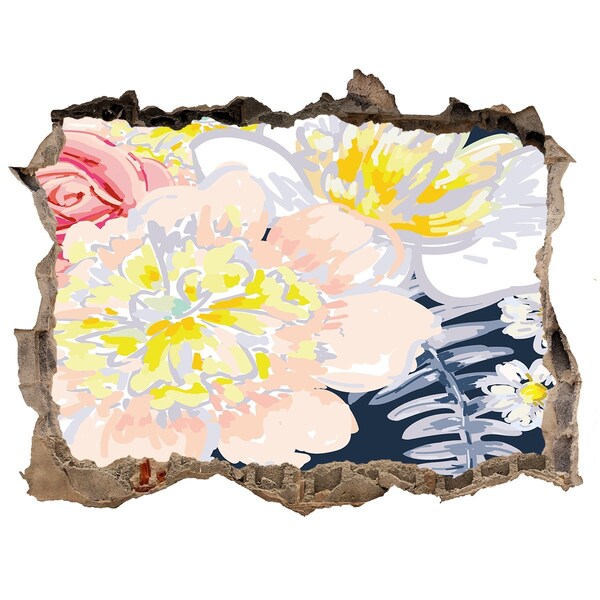 Wandtattoos Mauerdurchbruch Blumengarten hinter der Mauer