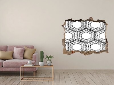 3D Wandsticker Loch Geometrisches Muster an der Wand