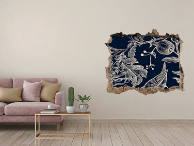 3D Wandtattoos Loch in der Wand Ein Vogel vor dem Hintergrund von Vegetation