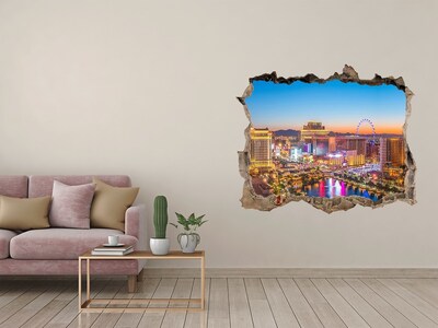 Wandfolien Loch in der Wand Las Vegas bei Nacht