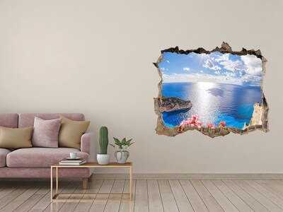 3D Wandtattoos Loch in der Wand Blick von der Klippe über dem Meer