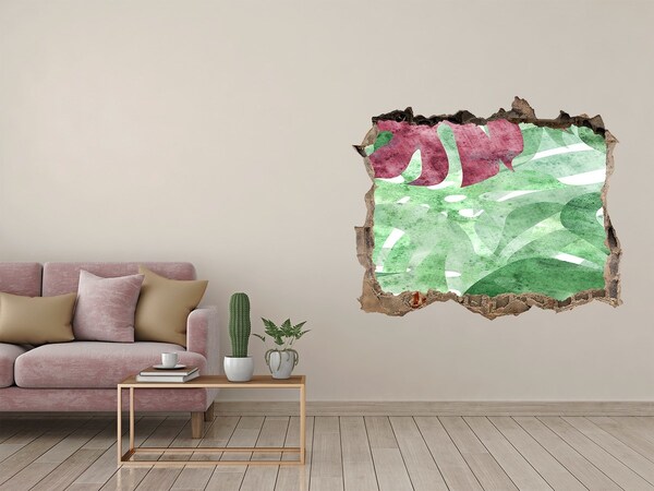 3D Wandsticker Loch Tropischer Dschungel