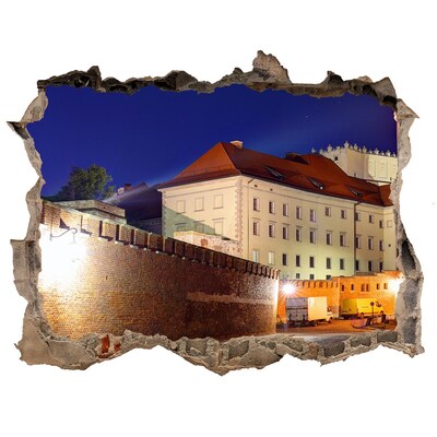 3D Wandtattoos Loch in der Wand Die Burg in der nächtlichen Kulisse