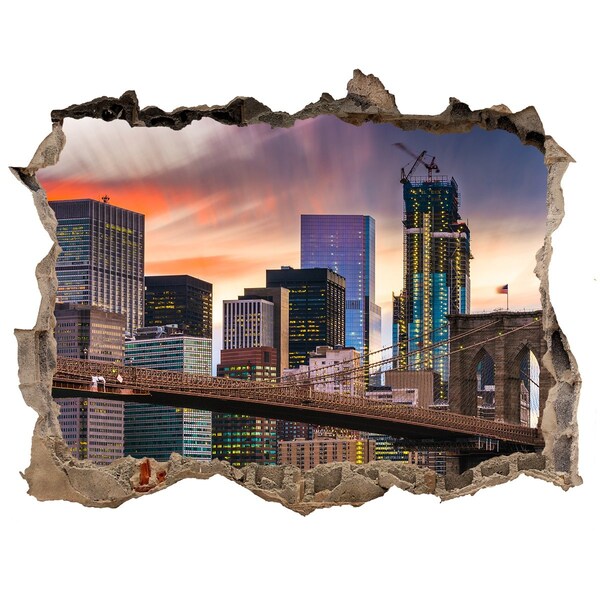 3D Wandsticker Loch Brooklyn Bridge in New York