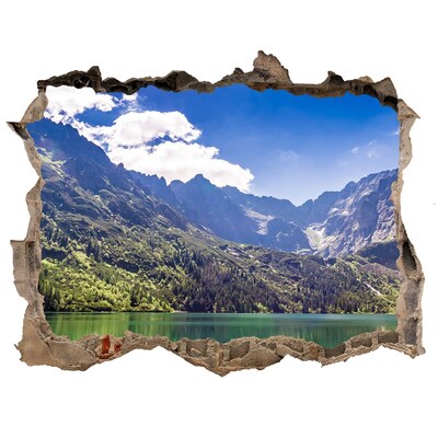 3D Wandtattoos Loch in der Wand Berglandschaft am See