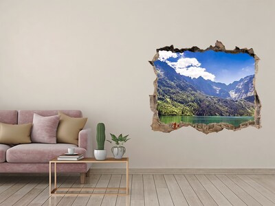 3D Wandtattoos Loch in der Wand Berglandschaft am See