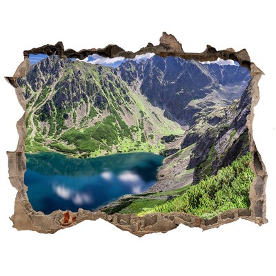 3D Wandsticker Loch Bergtal mit einem See