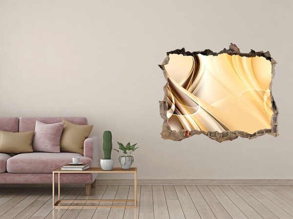 3D Wandtattoos Loch in der Wand Goldene Abstraktion in einem Loch in der Wand