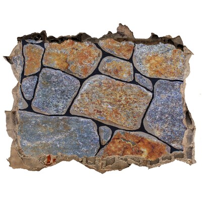 Wandfolien Loch in der Wand Ruinierte Mauer mit Steinen