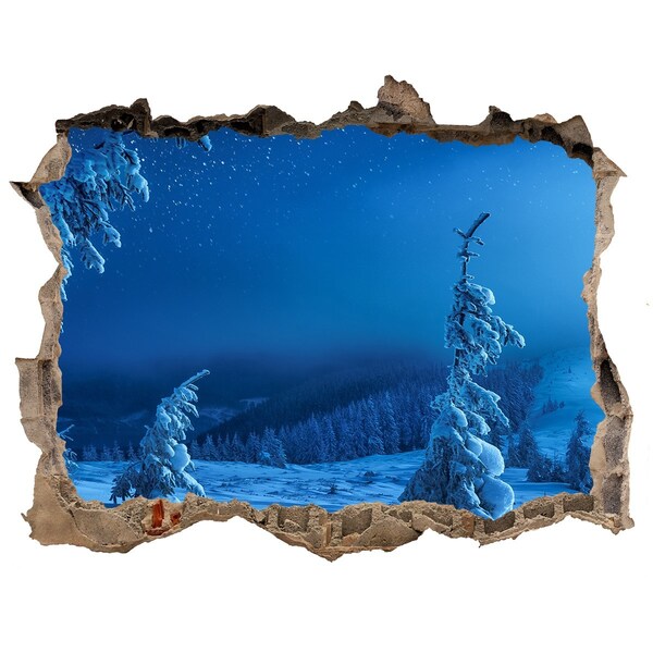3D Wandsticker Loch Winterlandschaft in den Bergen