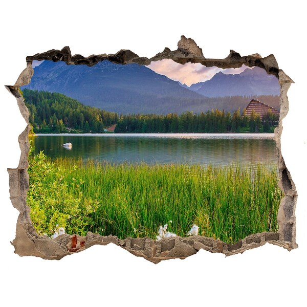 3D Wandsticker Loch Berglandschaft am See