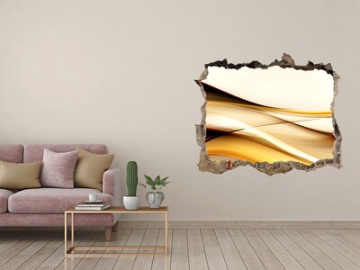 3D Wandtattoos Loch in der Wand Goldene Wellen in einem Loch in der Wand