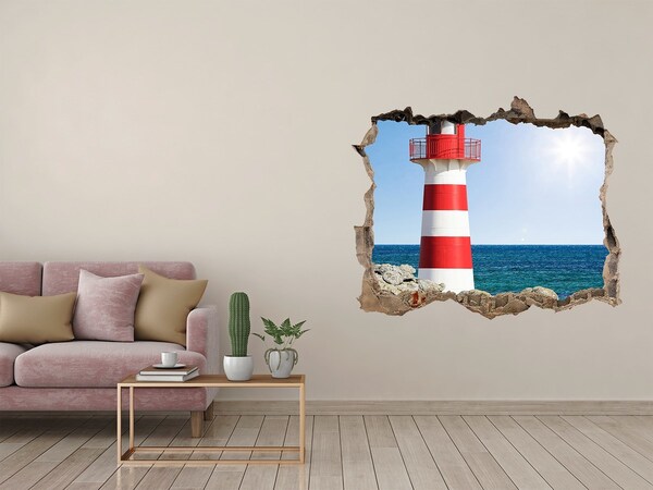 3D Wandtattoos Loch in der Wand Ein Leuchtturm am Meer
