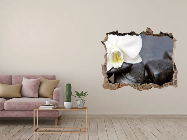 3D Wandsticker Loch Blumen und Steine ​​im Spa