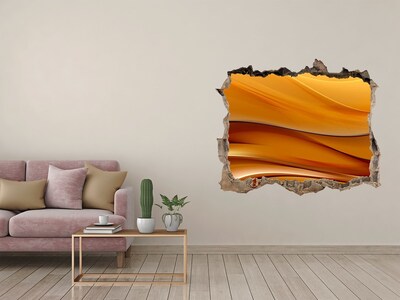 3D Wandtattoos Loch in der Wand Goldene Welle in der Wand