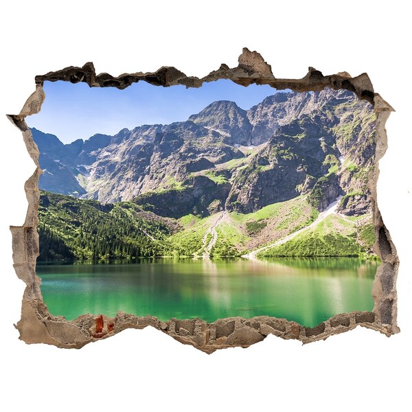 Wandfolien Loch in der Wand Berglandschaft am See