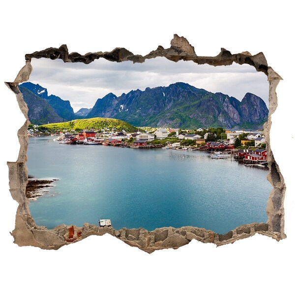 3D Wandsticker Loch Eine malerische Bucht in Norwegen