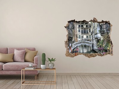 3D Wandsticker Loch Venedig im Bild mit einem Kanal